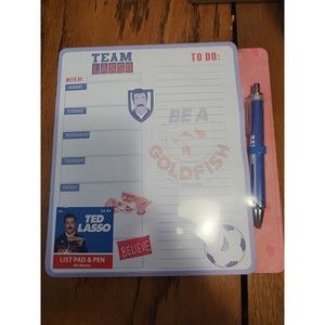 Ted lasso List Note Pad & Pen To Do Weekly Calendar Team Lasso NEW
